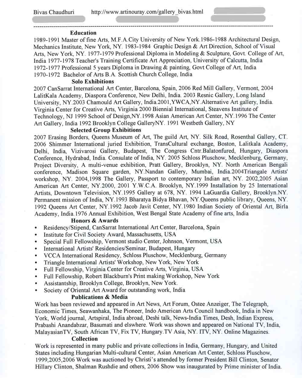 Bivas Chauduri's Resume, pg 1